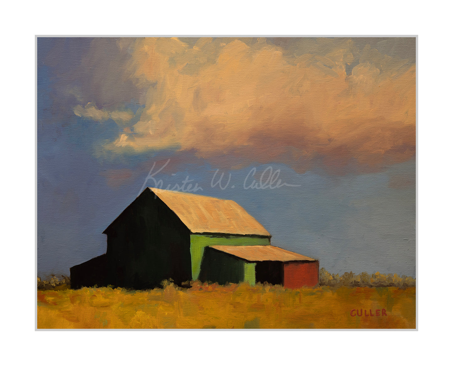 "Green Barn at Sunset" Limited Edition Archival Print