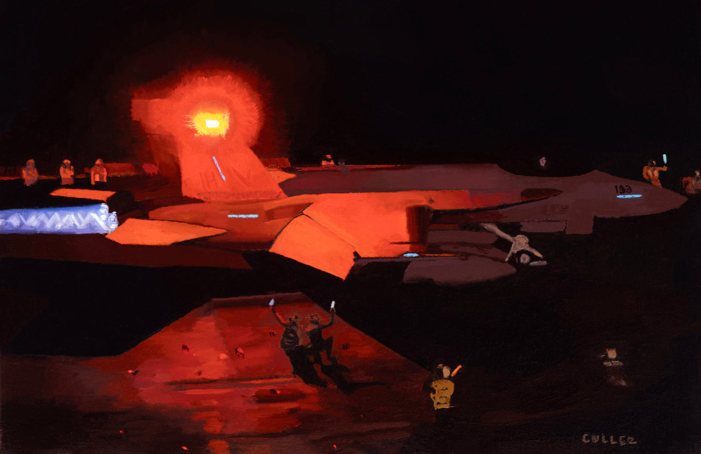 (Navy Series) "Dark Night" 11" x 17" Oil on Linen