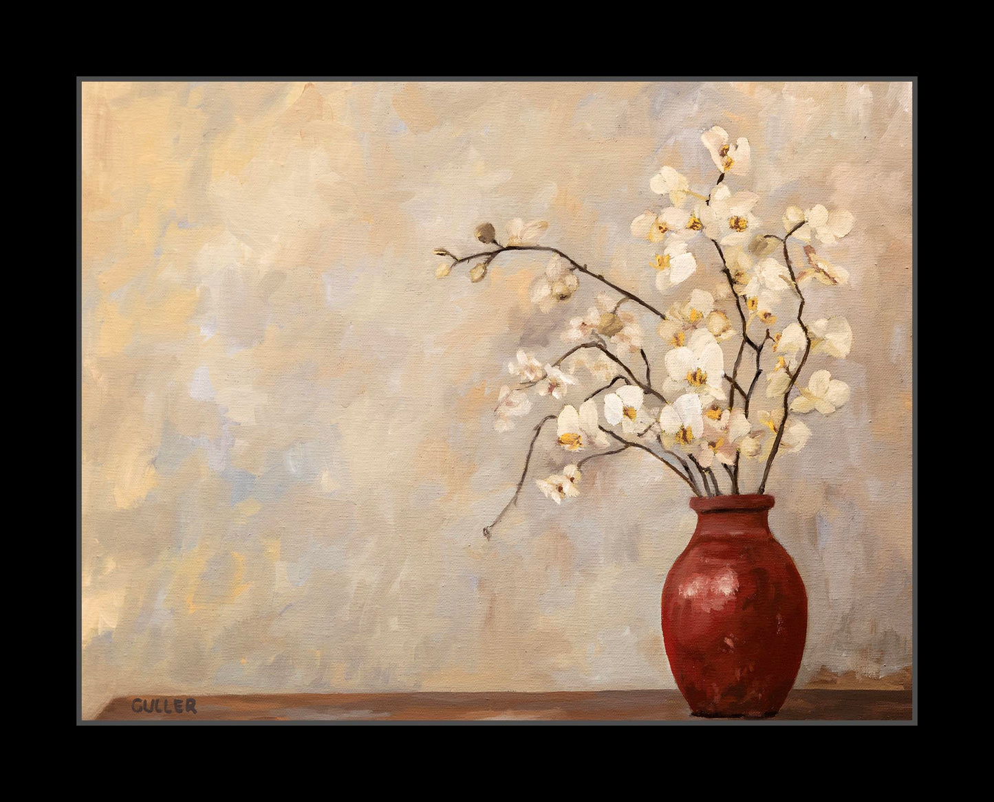 "Red Vase & Orchids" Fine Art Print