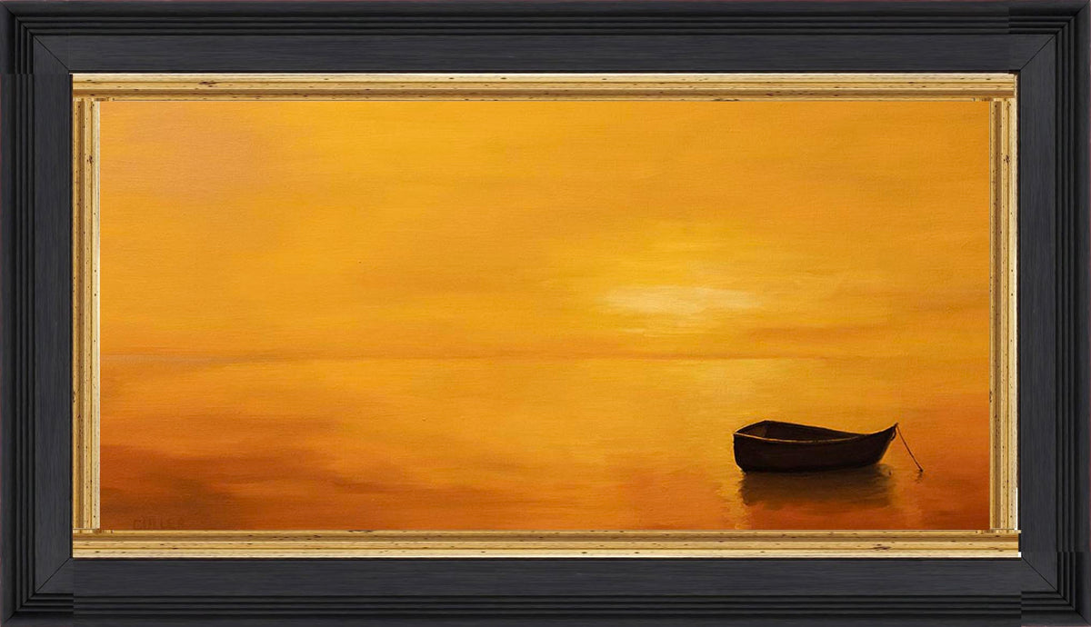 "Boat on Orange" 12x24" Oil on Linen