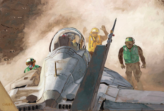 (Navy Series) "Cat Shot" 11" x 17" Oil on Linen