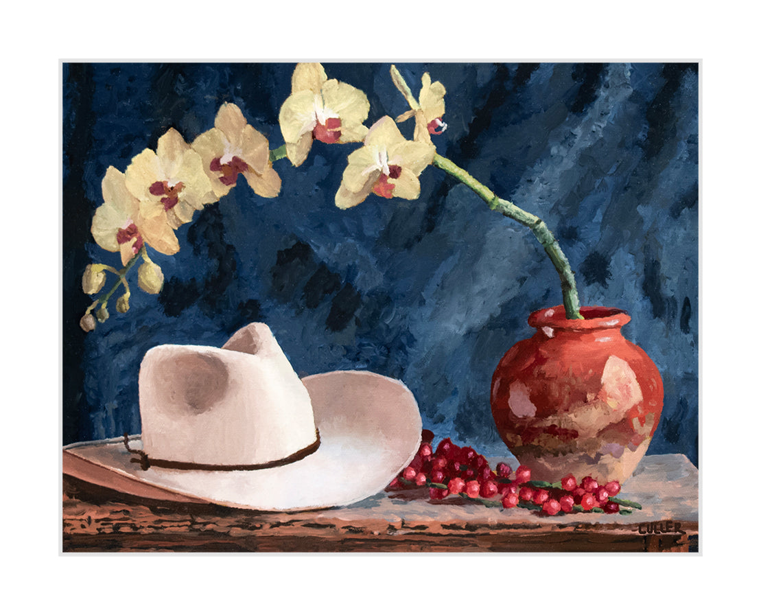 "Hat and Orchid" Fine Art Print