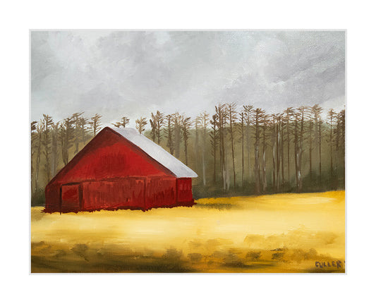 "Red Barn in Fall" Fine Art Print