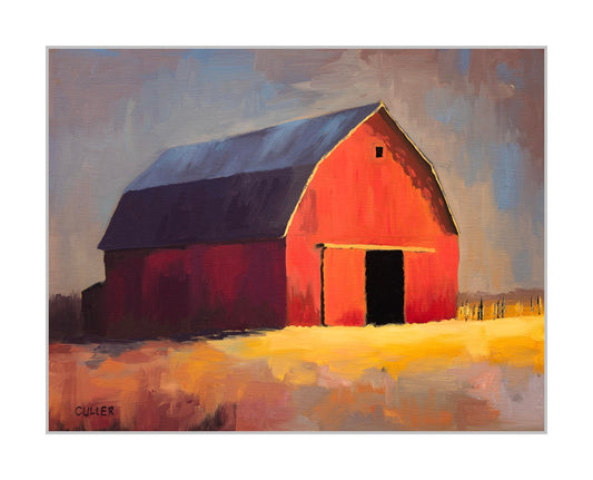 "Red Barn with Gold" Fine Art Print