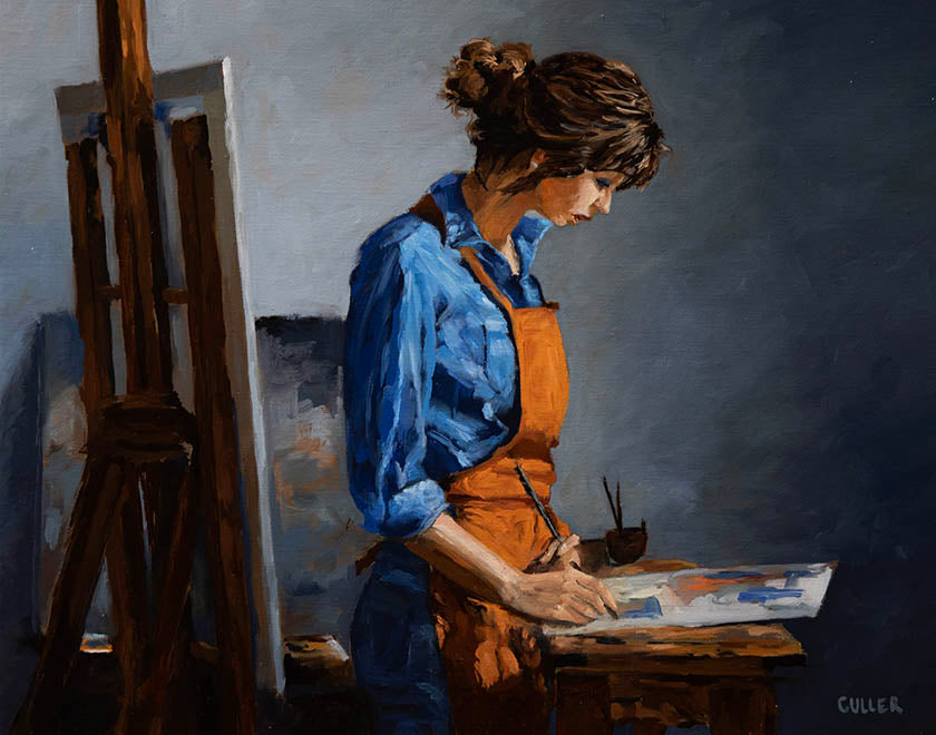 "Studio Time" 11" x 14" Oil on Linen