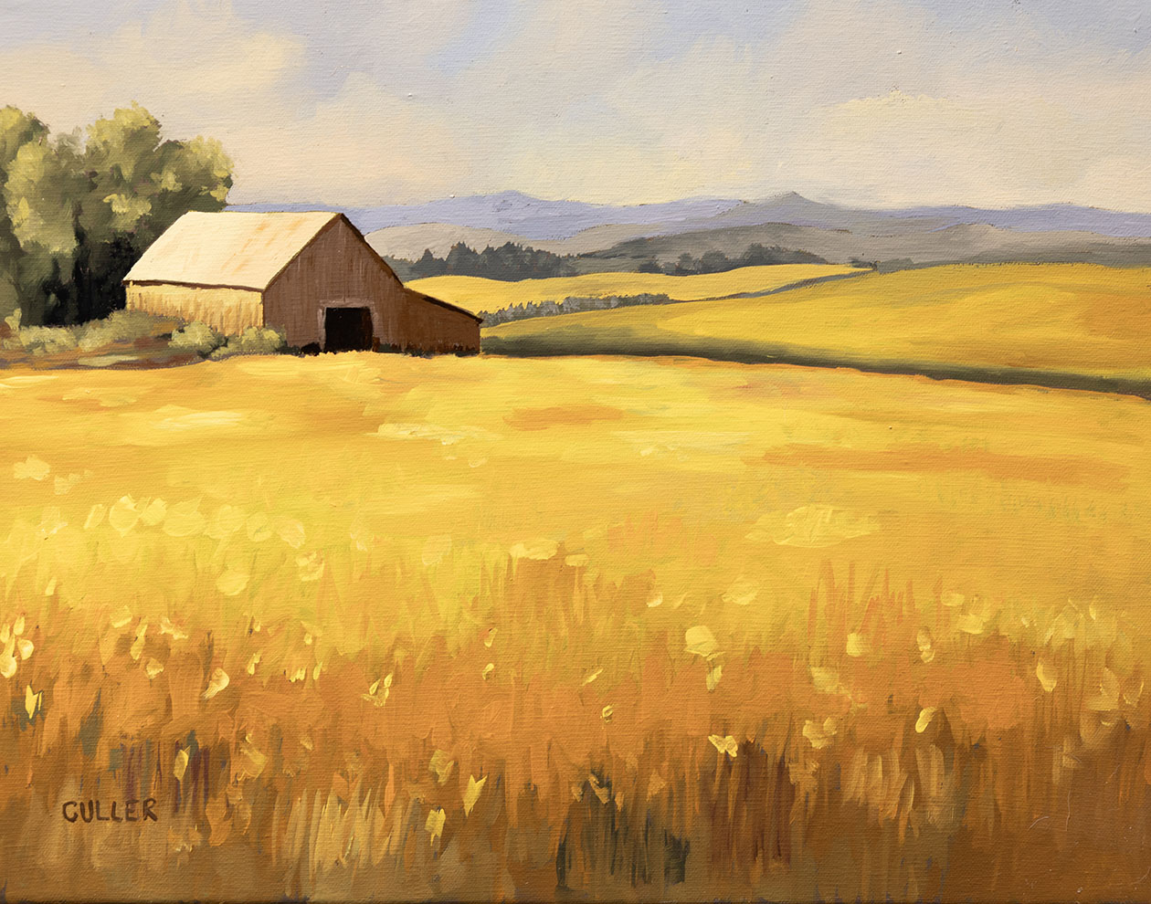 "Golden Fields" 11" x 14" Oil on Linen Framed