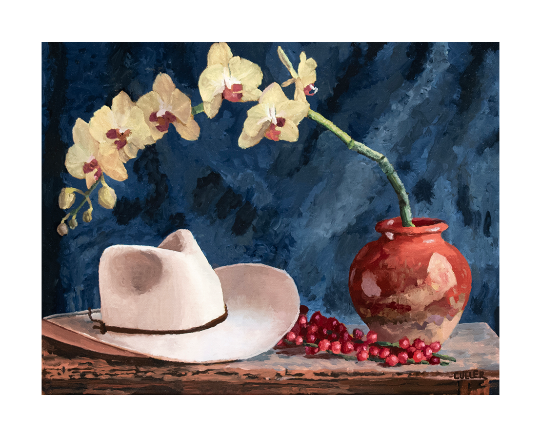 "Hat and Orchid" Fine Art Print